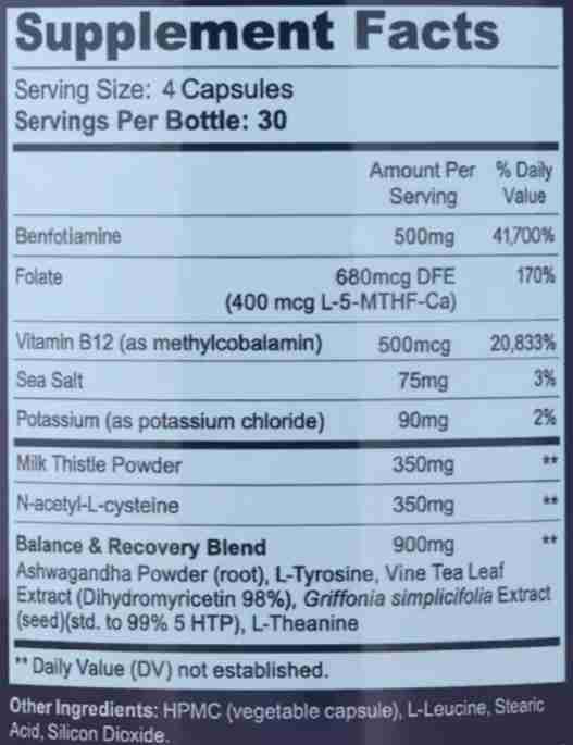 Cloud 9 Daily Restore Ingredients Supplement Facts